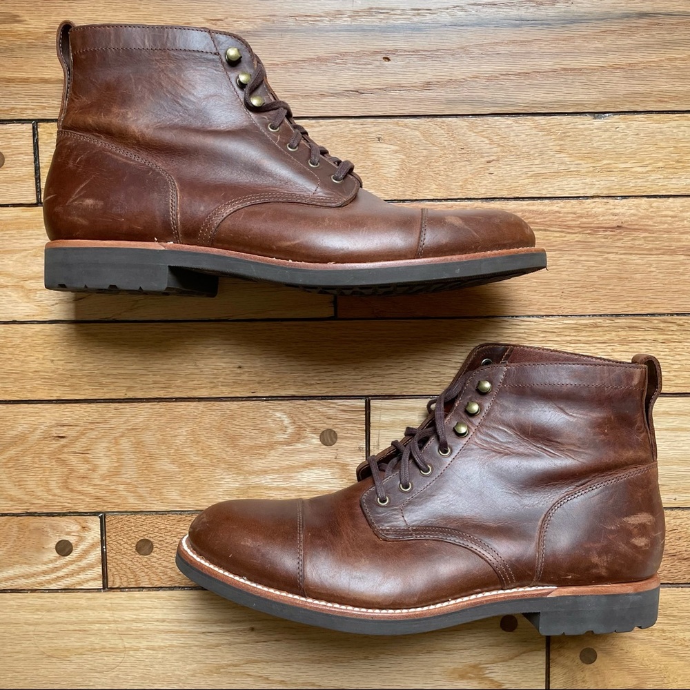 Sz 11.5 — J.CREW - Mens Kenton Leather Cap Toe Boot - preowned